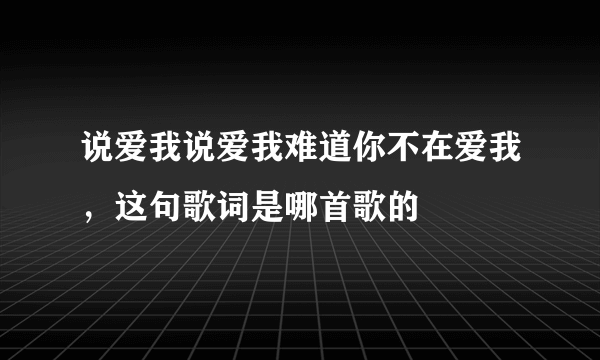 说爱我说爱我难道你不在爱我，这句歌词是哪首歌的