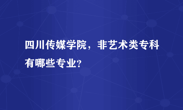 四川传媒学院，非艺术类专科有哪些专业？