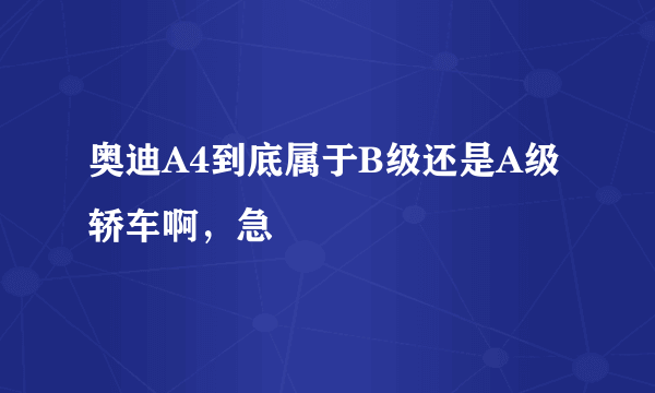 奥迪A4到底属于B级还是A级轿车啊，急