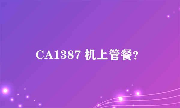 CA1387 机上管餐？