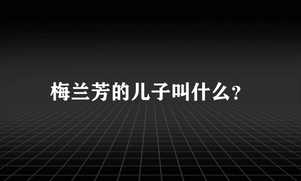 梅兰芳的儿子叫什么？