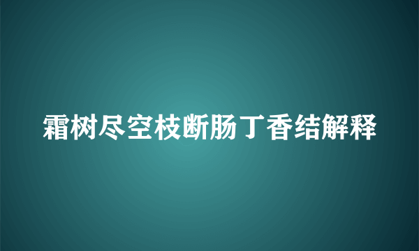 霜树尽空枝断肠丁香结解释