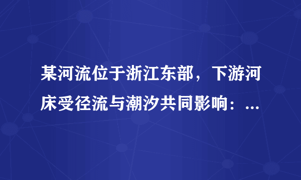 某河流位于浙江东部，下游河床受径流与潮汐共同影响：枯水期，以潮流帶来的泥沙淤积为主：汛期，上游下泄的泾流冲刷河床。如图示意该河下游某地1962年两个时期河床断面形态，其中，甲是河床最低时期的河床断面。1964年在该河上游建成水库：2000年，在该河河口建成大型水闸。据此完成18～20题。河床断面形态从甲至乙的变化过程发生在（　　）A.9-12月B.6-9月C.3-6月D.1-3月