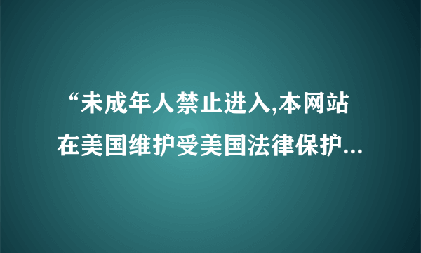 “未成年人禁止进入,本网站在美国维护受美国法律保护”是什么意思？