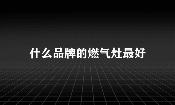 什么品牌的燃气灶最好