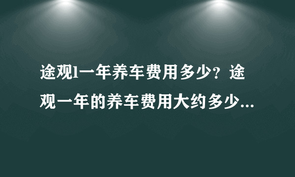 途观l一年养车费用多少？途观一年的养车费用大约多少？“大众.请生意经解答