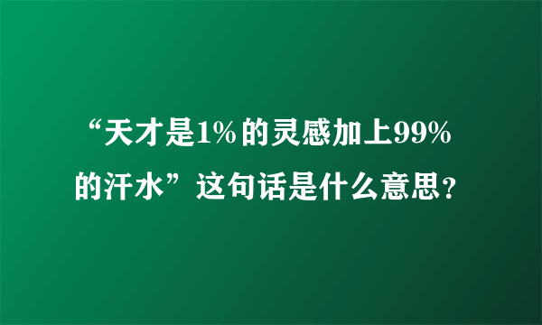 “天才是1%的灵感加上99%的汗水”这句话是什么意思？