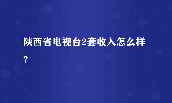 陕西省电视台2套收入怎么样？