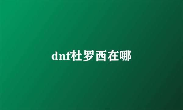 dnf杜罗西在哪