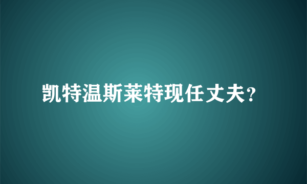 凯特温斯莱特现任丈夫？