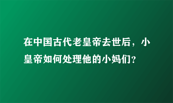 在中国古代老皇帝去世后，小皇帝如何处理他的小妈们？