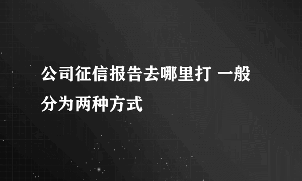 公司征信报告去哪里打 一般分为两种方式