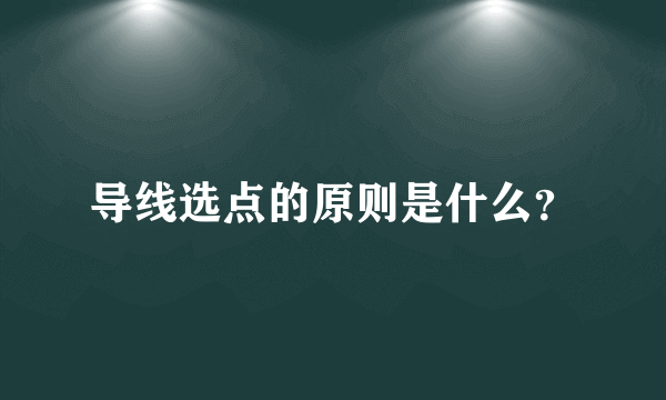 导线选点的原则是什么？