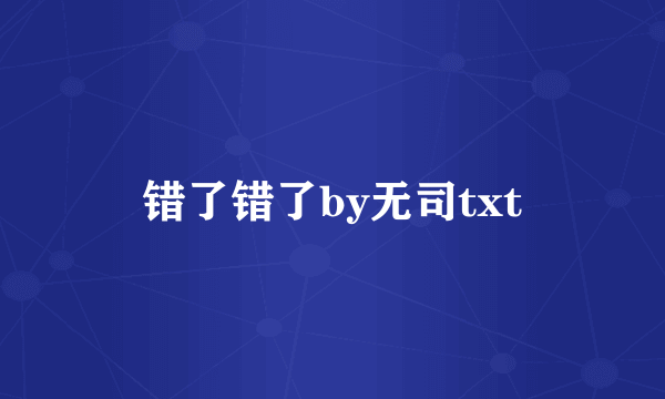 错了错了by无司txt