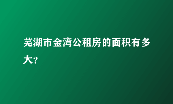 芜湖市金湾公租房的面积有多大？