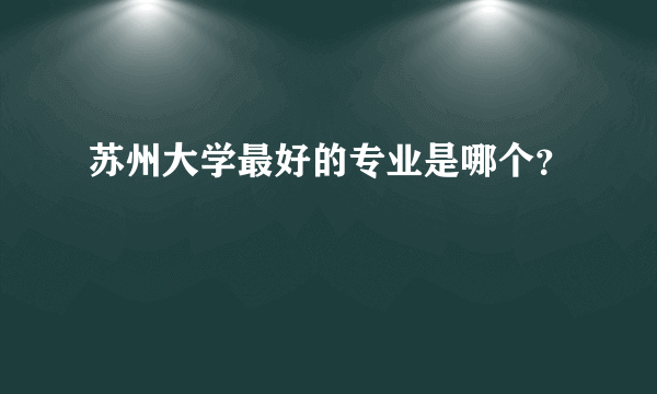 苏州大学最好的专业是哪个？