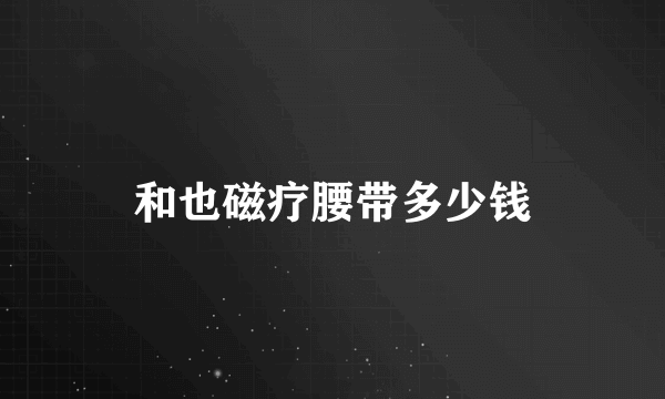 和也磁疗腰带多少钱