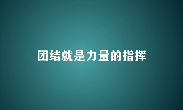 团结就是力量的指挥