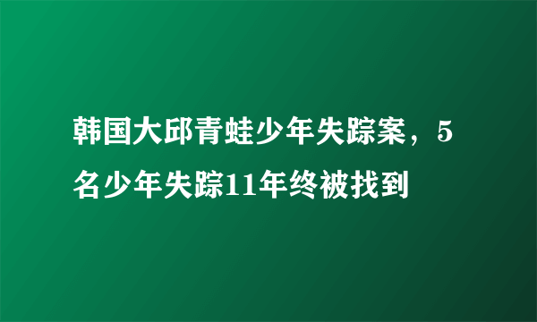 韩国大邱青蛙少年失踪案，5名少年失踪11年终被找到 