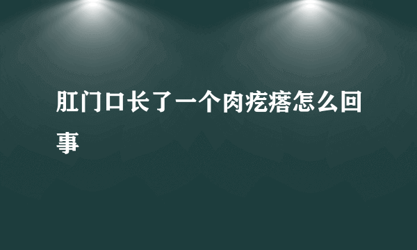 肛门口长了一个肉疙瘩怎么回事