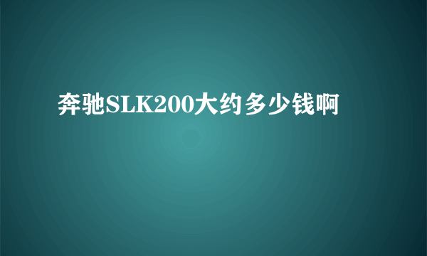 奔驰SLK200大约多少钱啊