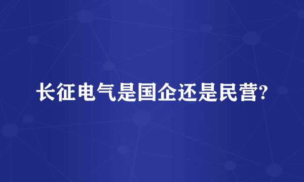 长征电气是国企还是民营?