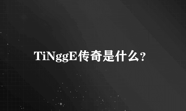 TiNggE传奇是什么？