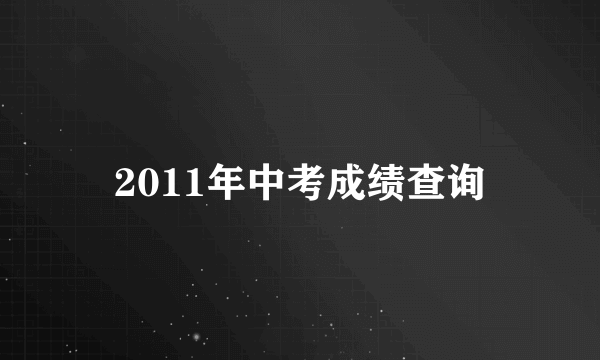 2011年中考成绩查询