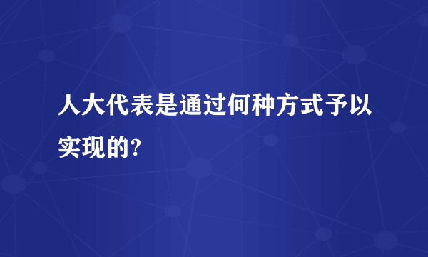 人大代表是通过何种方式予以实现的?