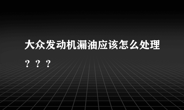 大众发动机漏油应该怎么处理？？？