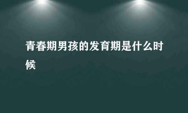 青春期男孩的发育期是什么时候