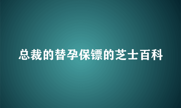 总裁的替孕保镖的芝士百科