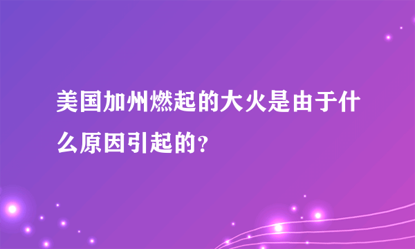 美国加州燃起的大火是由于什么原因引起的？