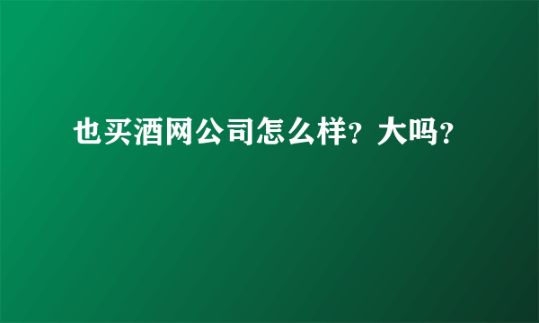 也买酒网公司怎么样？大吗？