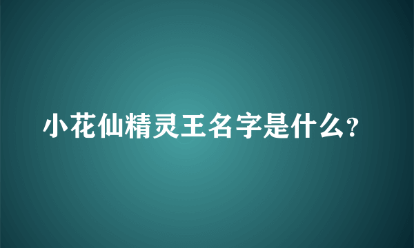 小花仙精灵王名字是什么？