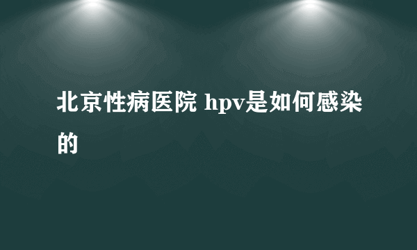 北京性病医院 hpv是如何感染的