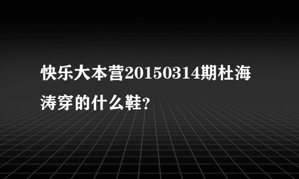 快乐大本营20150314期杜海涛穿的什么鞋？