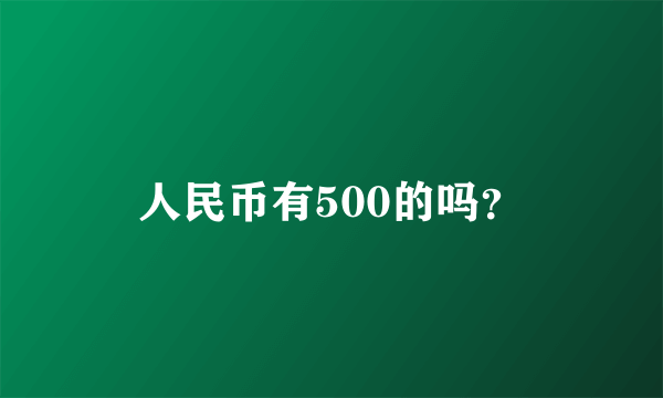 人民币有500的吗？