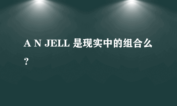 A N JELL 是现实中的组合么？