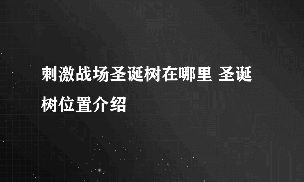 刺激战场圣诞树在哪里 圣诞树位置介绍