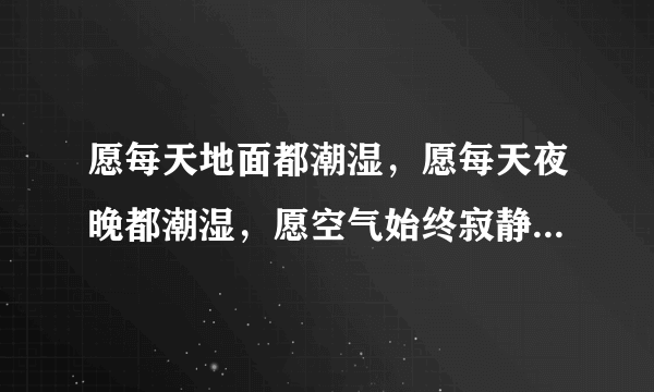 愿每天地面都潮湿，愿每天夜晚都潮湿，愿空气始终寂静，愿树林一直沉默. 是什么意思？