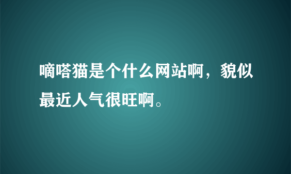 嘀嗒猫是个什么网站啊，貌似最近人气很旺啊。