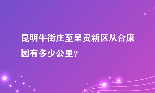 昆明牛街庄至呈贡新区从合康园有多少公里？