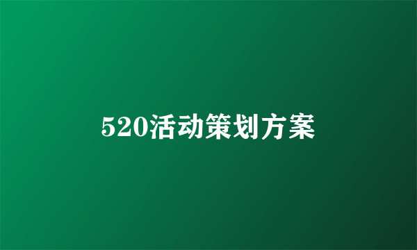 520活动策划方案