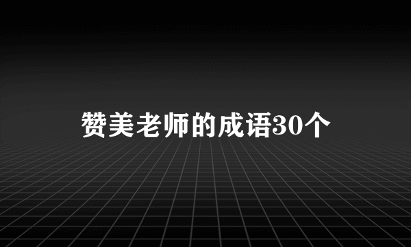 赞美老师的成语30个