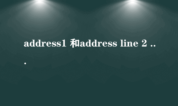 address1 和address line 2 有什么区别?