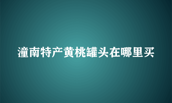 潼南特产黄桃罐头在哪里买