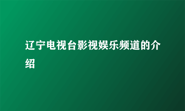 辽宁电视台影视娱乐频道的介绍