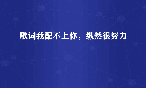 歌词我配不上你，纵然很努力