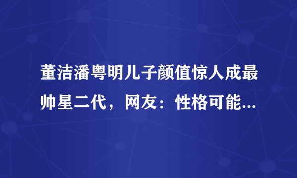 董洁潘粤明儿子颜值惊人成最帅星二代，网友：性格可能被他妈毁了